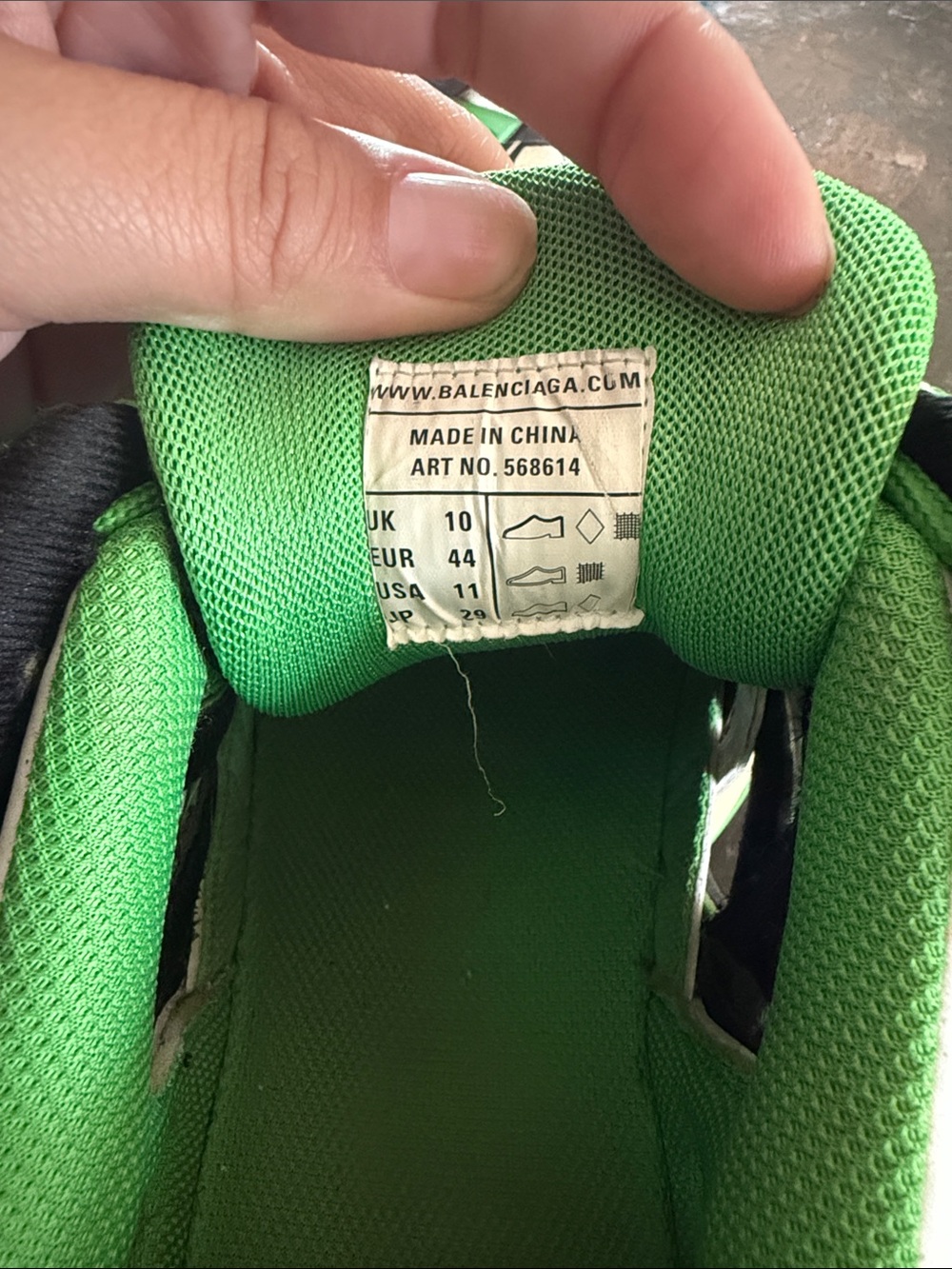 Balenciaga Green White Black Layered Track Sneakers - Picture 7 of 9